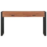 Birou cu 2 sertare, 120x40x75 cm, lemn masiv de tec