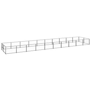 Padoc pentru câini, negru, 20 m², oțel