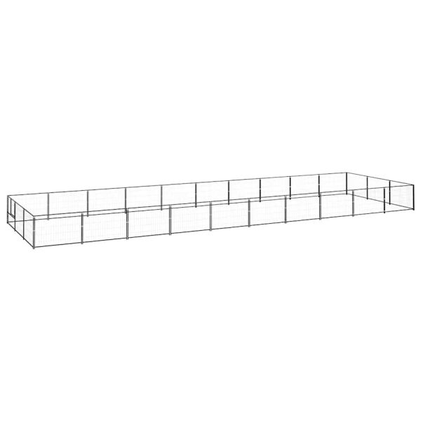 Padoc pentru câini, negru, 30 m², oțel