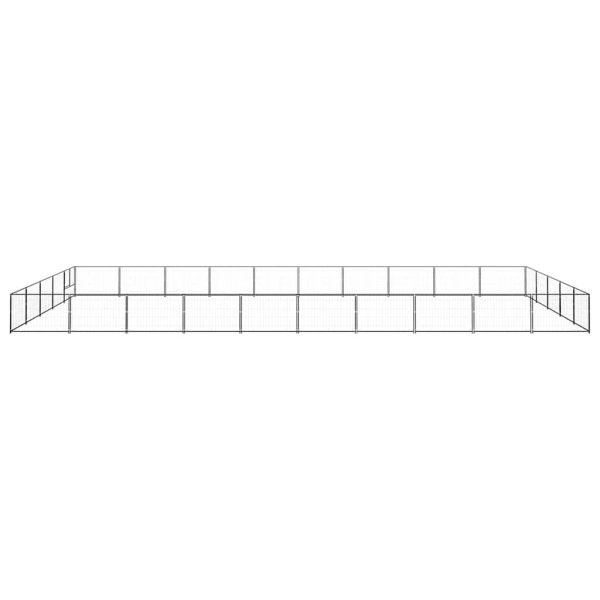 Padoc pentru câini, negru, 50 m², oțel