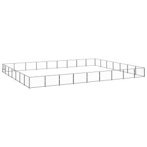 Padoc pentru câini, negru, 63 m², oțel