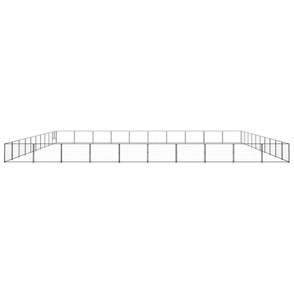 Padoc pentru câini, negru, 100 m², oțel