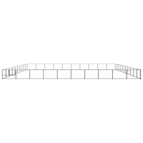 Padoc pentru câini, negru, 100 m², oțel