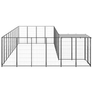 Padoc pentru câini, negru, 19,36 m², oțel
