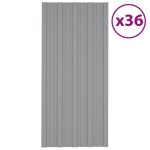 Panouri pentru acoperiș 36 buc. gri 100×45 cm oțel galvanizat