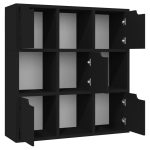 Bibliotecă, negru, 88,5×27,5×88 cm, lemn prelucrat