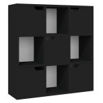 Bibliotecă, negru, 88,5×27,5×88 cm, lemn prelucrat