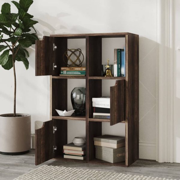 Bibliotecă, stejar afumat, 60×27,5×88 cm, lemn prelucrat