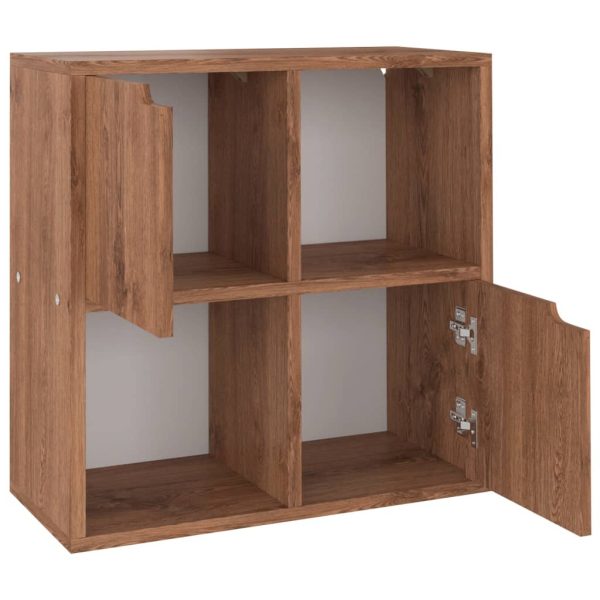 Bibliotecă, stejar maro, 60×27,5×59,5 cm, lemn prelucrat