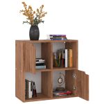 Bibliotecă, stejar maro, 60×27,5×59,5 cm, lemn prelucrat