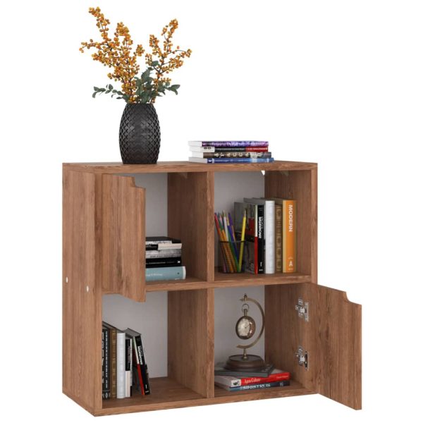 Bibliotecă, stejar maro, 60×27,5×59,5 cm, lemn prelucrat
