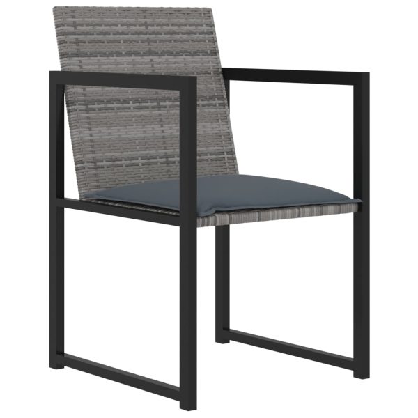 Set mobilier de grădină cu perne, 9 piese, gri, poliratan