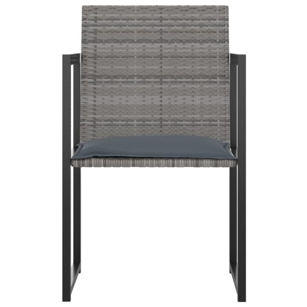 Set mobilier de grădină cu perne, 9 piese, gri, poliratan