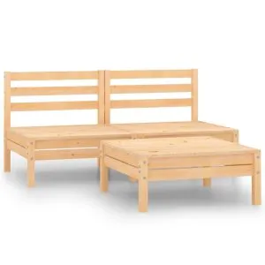 Set mobilier de grădină, 3 piese, lemn masiv de pin
