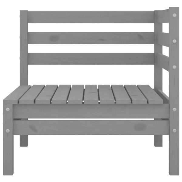 Set mobilier de grădină, 6 piese, gri, lemn masiv de pin