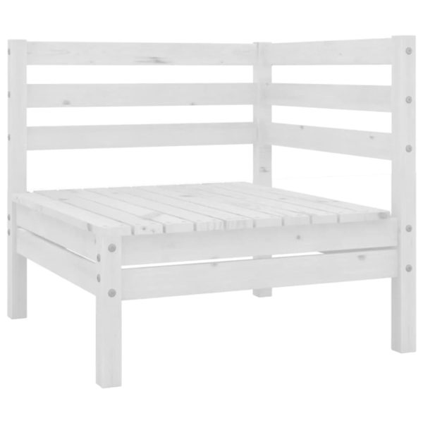 Set mobilier de grădină, 8 piese, alb, lemn masiv de pin