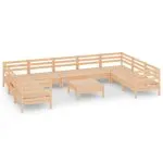 Set mobilier de grădină, 10 piese, lemn masiv de pin