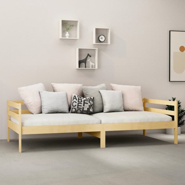 Pat de zi cu saltea, 90×200 cm, lemn masiv de pin