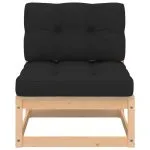 Set mobilier de grădină cu perne, 4 piese, lemn masiv de pin