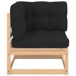 Set mobilier de grădină cu perne, 5 piese, lemn masiv de pin