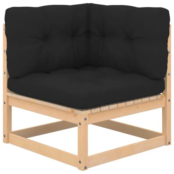 Set mobilier grădină cu perne, 3 piese, lemn masiv de pin