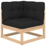 Set mobilier de grădină cu perne, 7 piese, lemn masiv de pin