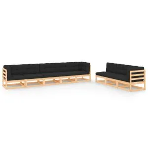 Set mobilier de grădină din 8 piese, lemn masiv de pin