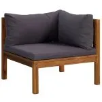 Set mobilier de grădină cu perne, 9 piese, lemn masiv de acacia