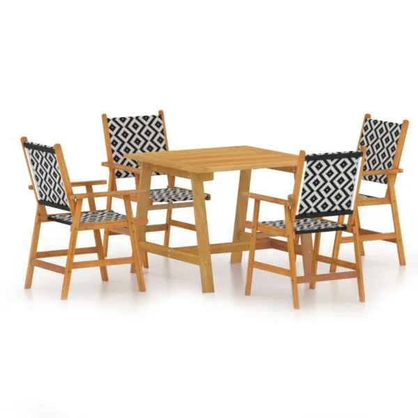 Set mobilier de grădină, 5 piese, lemn masiv de acacia