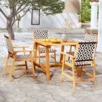 Set mobilier de grădină, 5 piese, lemn masiv de acacia
