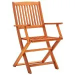 Set mobilier de exterior pliabil, 9 piese, lemn masiv eucalipt