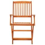 Set mobilier de exterior pliabil, 9 piese, lemn masiv eucalipt