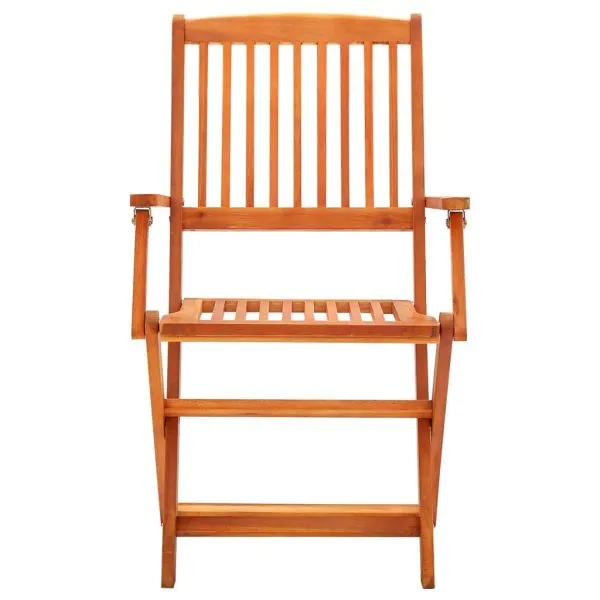 Set mobilier de exterior pliabil, 9 piese, lemn masiv eucalipt