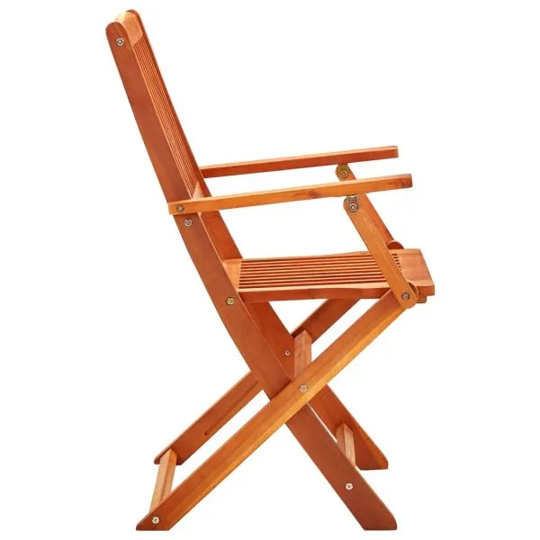 Set mobilier de exterior pliabil, 9 piese, lemn masiv eucalipt