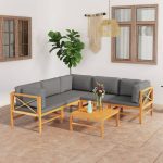 Set mobilier grădină cu perne gri