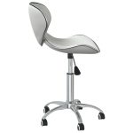 Scaune de masă pivotante, 4 buc., alb, piele ecologică