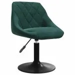 Scaune de bucătărie pivotante, 4 buc., verde închis, catifea