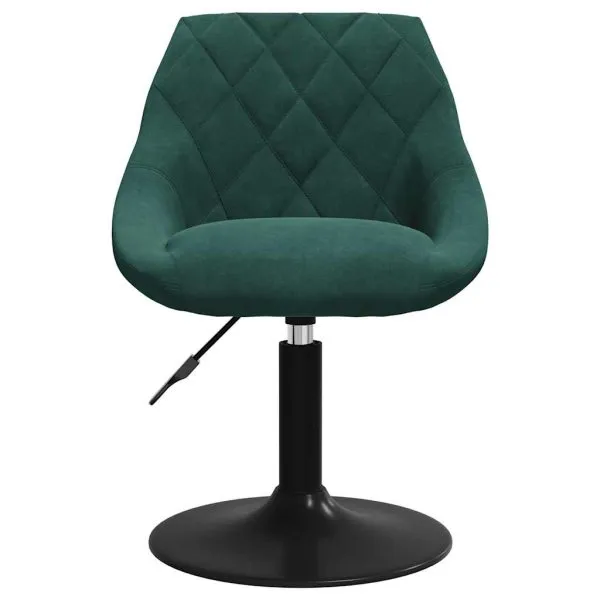 Scaune de bucătărie pivotante, 4 buc., verde închis, catifea