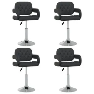 Scaune de bucătărie pivotante, 4 buc., negru, piele ecologică