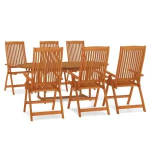 Set mobilier de grădină, 7 piese, lemn masiv de eucalipt