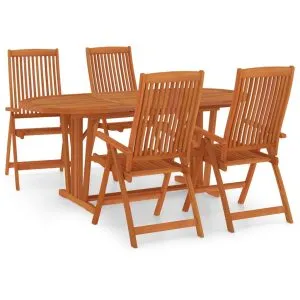 Set mobilier de grădină, 5 piese, lemn masiv de eucalipt