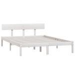 Cadru de pat mic dublu, alb, 120×190 cm, lemn masiv