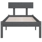 Cadru de pat, gri, 100×200 cm, lemn masiv de pin