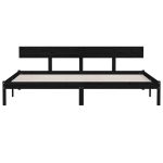 Cadru de pat Super King, negru, 180×200 cm, lemn masiv de pin