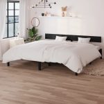 Cadru de pat Super King, negru, 180×200 cm, lemn masiv de pin