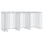 Perete gabion pentru pubela gunoi 270x91x120 cm fier galvanizat
