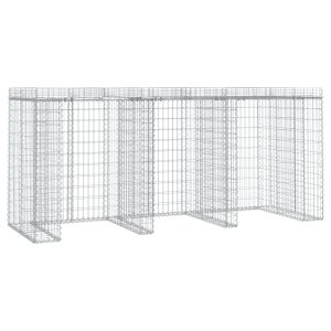 Perete gabion pentru pubela gunoi 270x91x120 cm fier galvanizat
