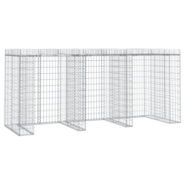 Perete gabion pentru pubela gunoi 270x91x120 cm fier galvanizat