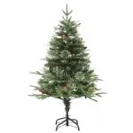 Brad de Crăciun pre-iluminat conuri de pin verde 120 cm PVC/PE