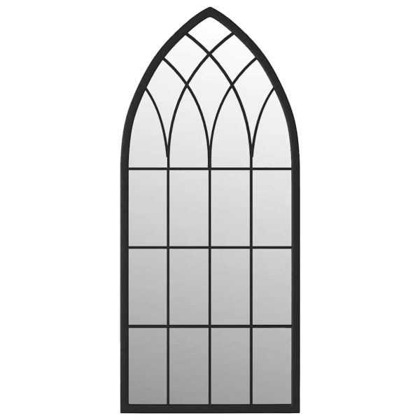 Oglindă de grădină, negru, 70×30 cm, fier, uz exterior